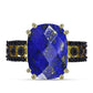 Goldplattierter Silberring mit Lapislazuli und schwarzem Spinell