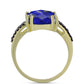 Goldplattierter Silberring mit Lapislazuli und schwarzem Spinell