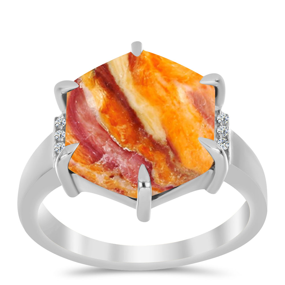 Silberring mit Löwenpfoten-Jaspis und weißem Topas 3 