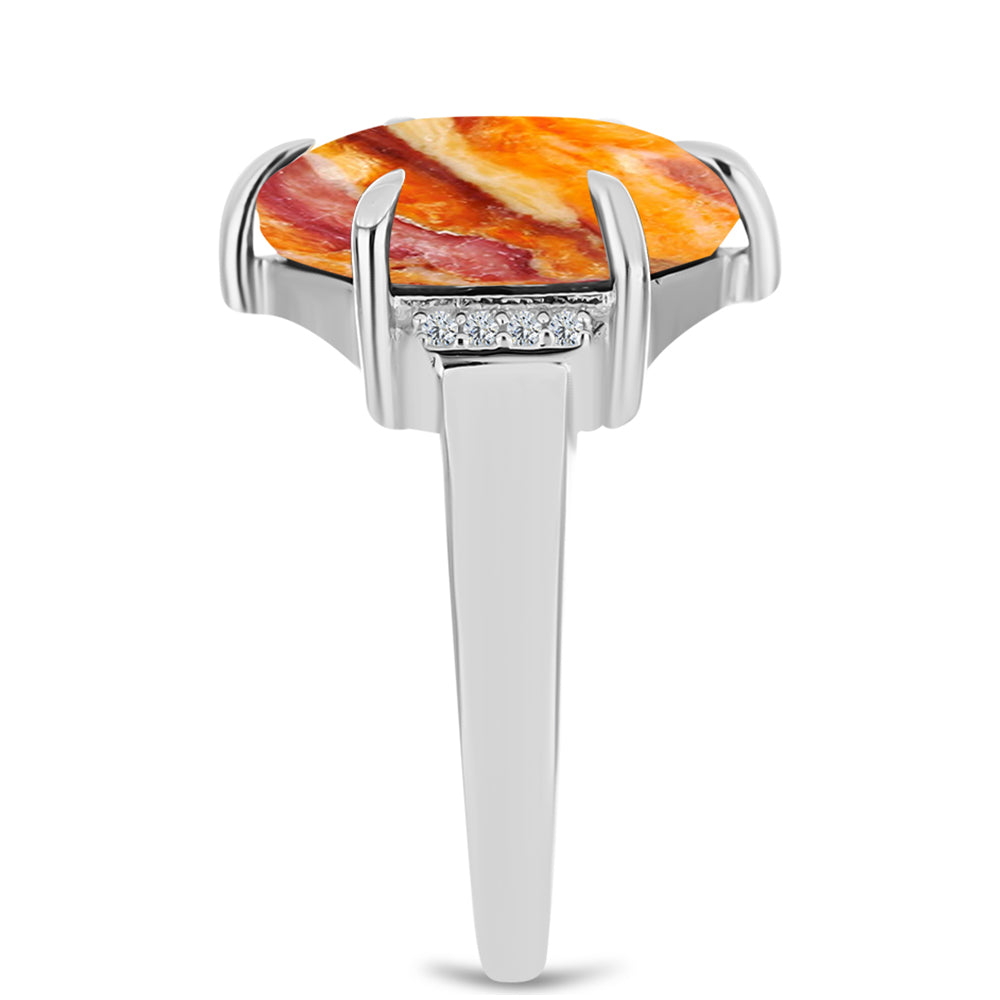 Silberring mit Löwenpfoten-Jaspis und weißem Topas 4 