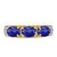 Goldplattierter Silberring mit Lapislazuli und weißem Topas