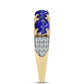 Goldplattierter Silberring mit Lapislazuli und weißem Topas