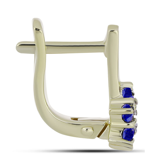 Goldplattierte Silberohrringe mit Lapislazuli und weißem Topas