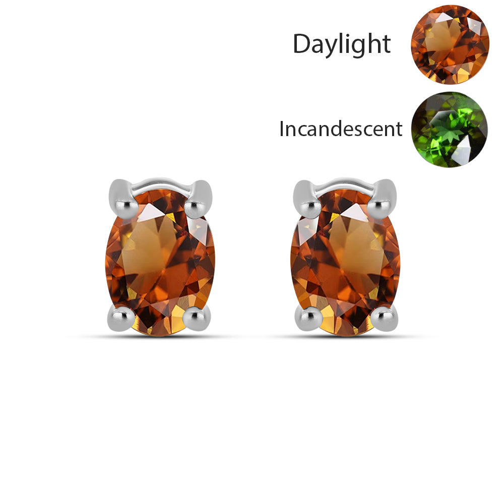 Silberohrringe mit zertifiziertem laborgezüchteten Zultanit aus Anatolien 1 