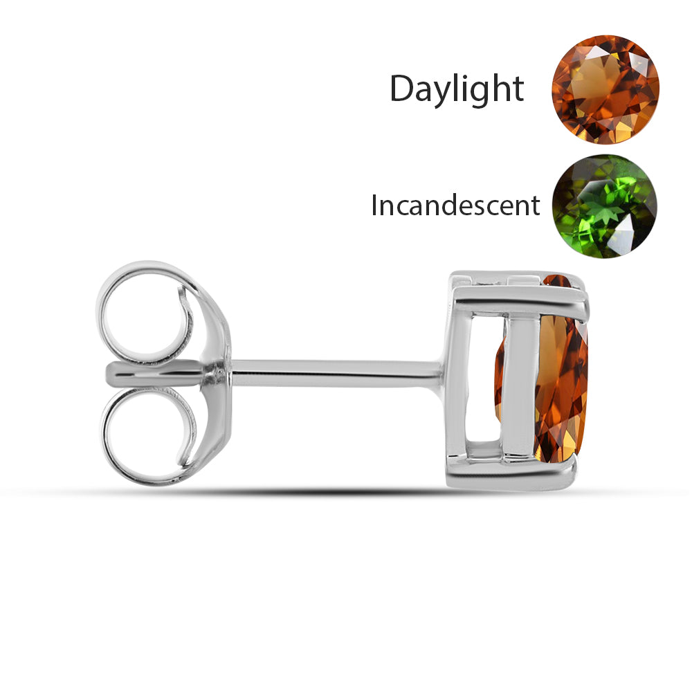 Silberohrringe mit zertifiziertem laborgezüchteten Zultanit aus Anatolien 2 