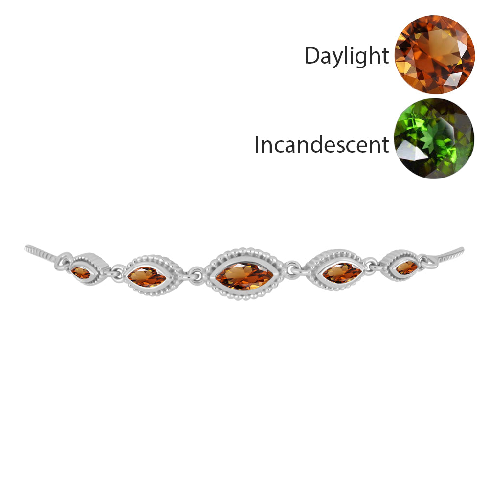 Silberarmband mit zertifiziertem laborgezüchteten Zultanit aus Anatolien 2 