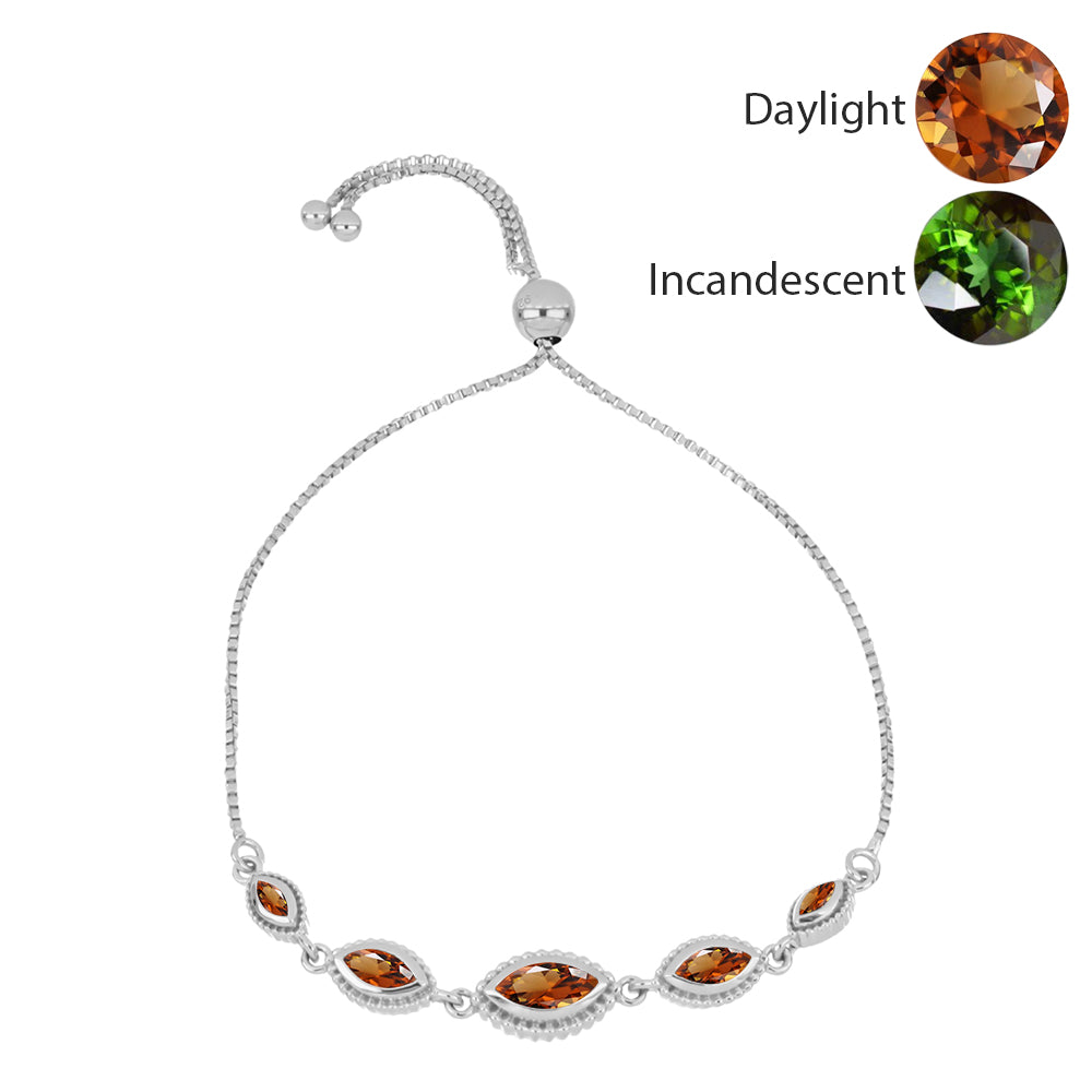 Silberarmband mit zertifiziertem laborgezüchteten Zultanit aus Anatolien 1 