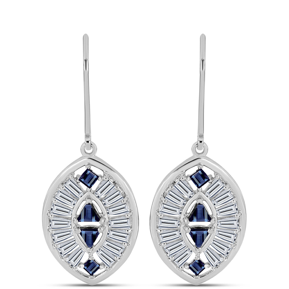 Silberohrringe mit "Imperial lilafarbenem" Moissanit und weißem Zirkon 1 