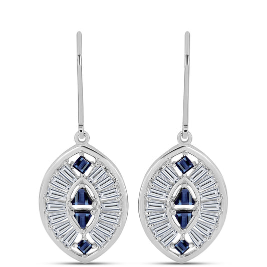 Silberohrringe mit "Imperial lilafarbenem" Moissanit und weißem Zirkon