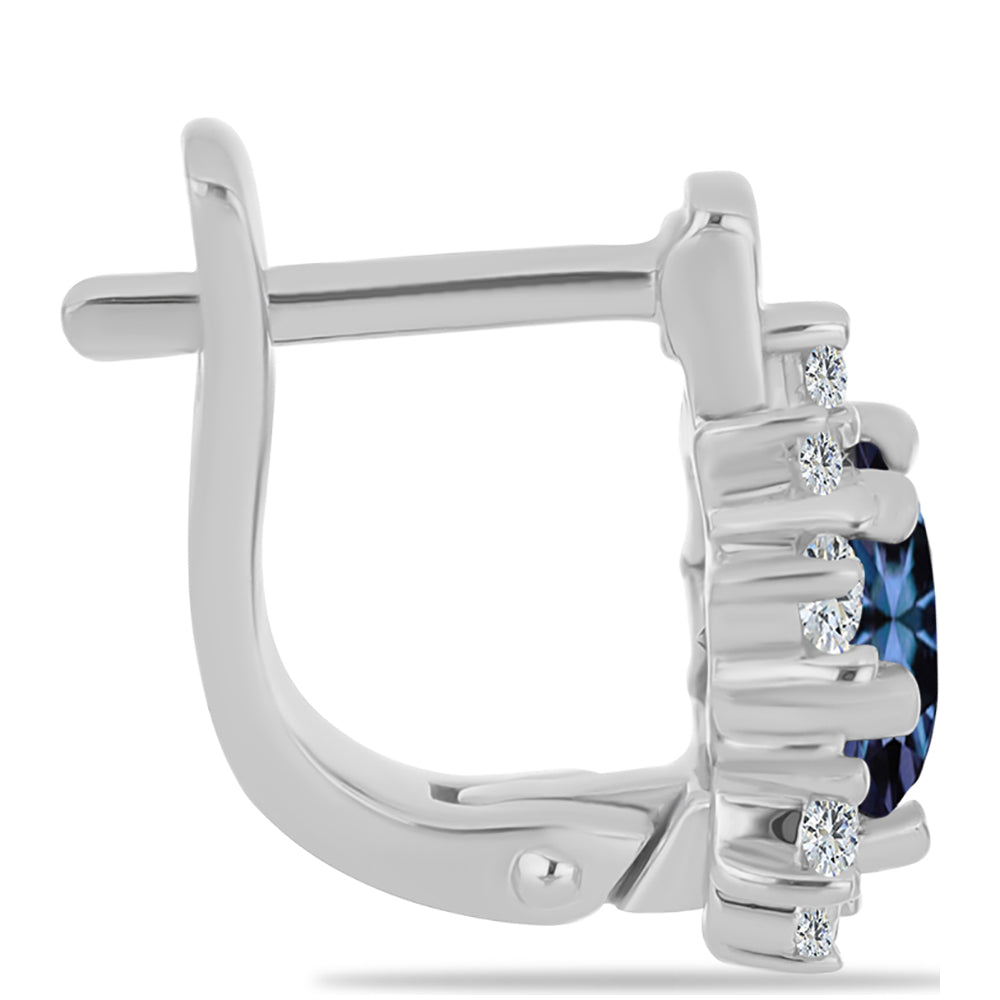 Silberohrringe mit "Imperial lilafarbenem" Moissanit und weißem Topas 2 