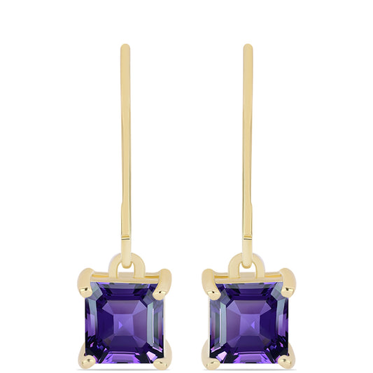 Goldplattierte Silberohrringe mit marokkanischem Amethyst