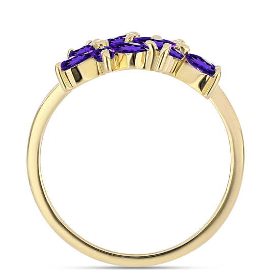 Goldplattierter Silberring mit marokkanischem Amethyst