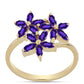 Goldplattierter Silberring mit marokkanischem Amethyst