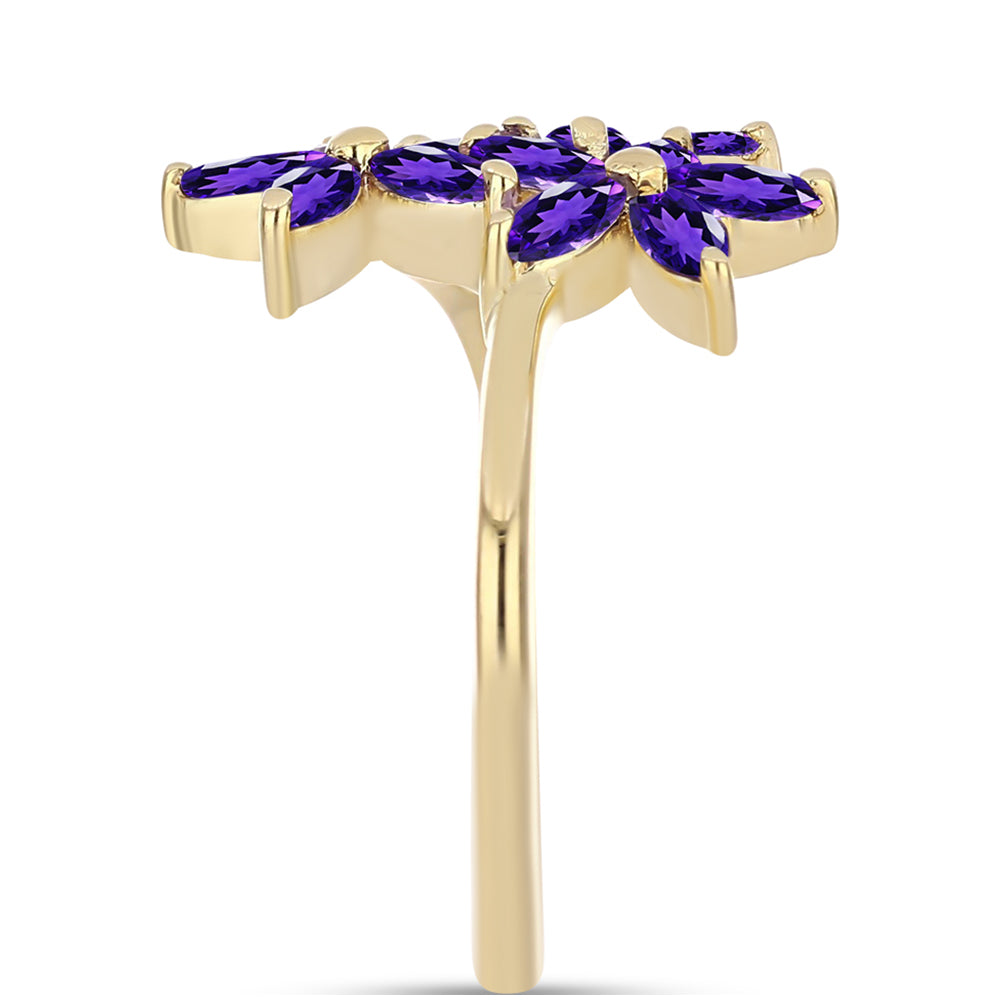 Goldplattierter Silberring mit marokkanischem Amethyst 4 