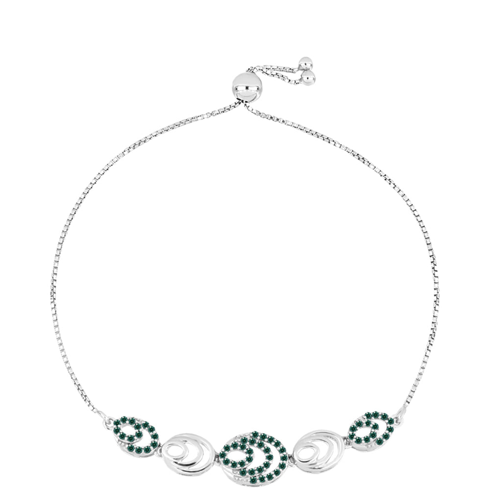 Silberarmband mit grünlich-meerblauem Moissanit 1 