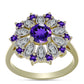 Goldplattierter Silberring mit marokkanischem Amethyst und weißem Topas