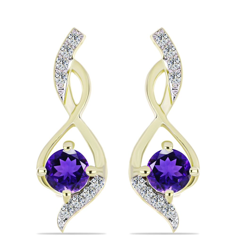 schmuckgarnitur aus Goldplattierte Silber mit marokkanischem Amethyst und weißem Topas 2 