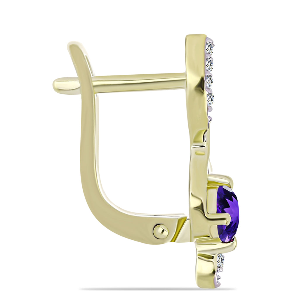 schmuckgarnitur aus Goldplattierte Silber mit marokkanischem Amethyst und weißem Topas