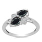 Silberring mit Obsidian und weißem Topas