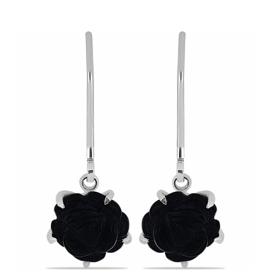 Silberohrringe mit Obsidian