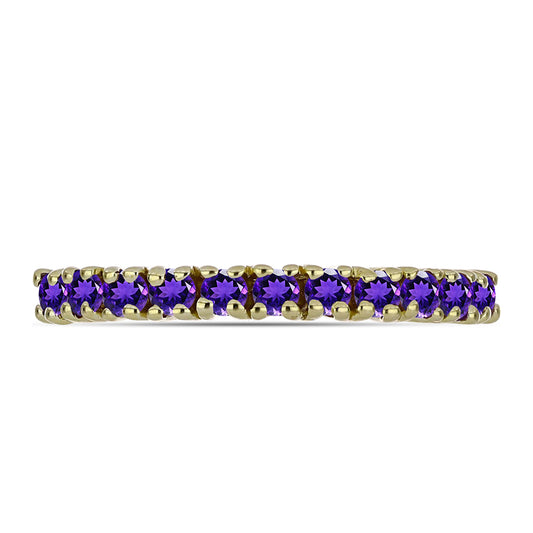 Goldplattierter Silberring mit marokkanischem Amethyst