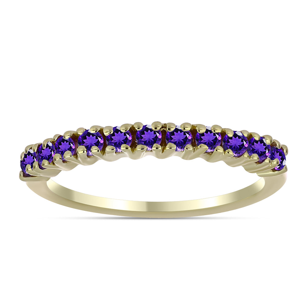 Goldplattierter Silberring mit marokkanischem Amethyst
