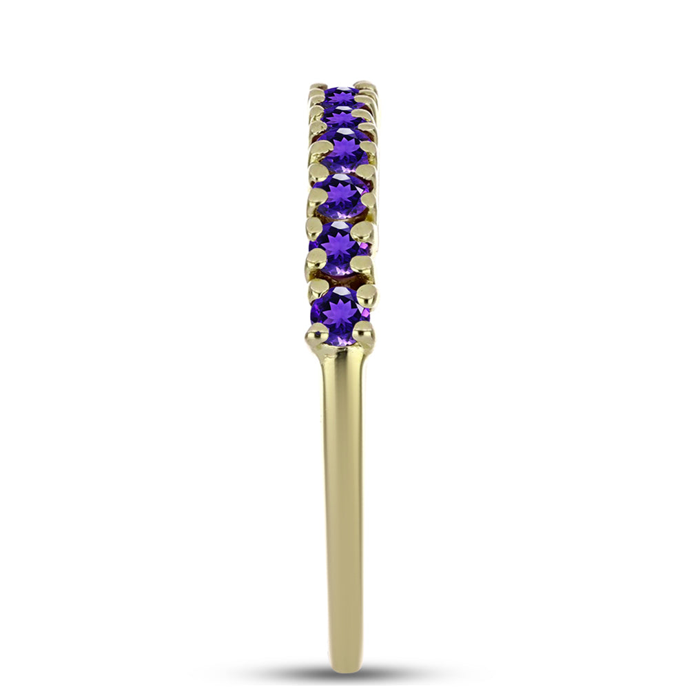 Goldplattierter Silberring mit marokkanischem Amethyst