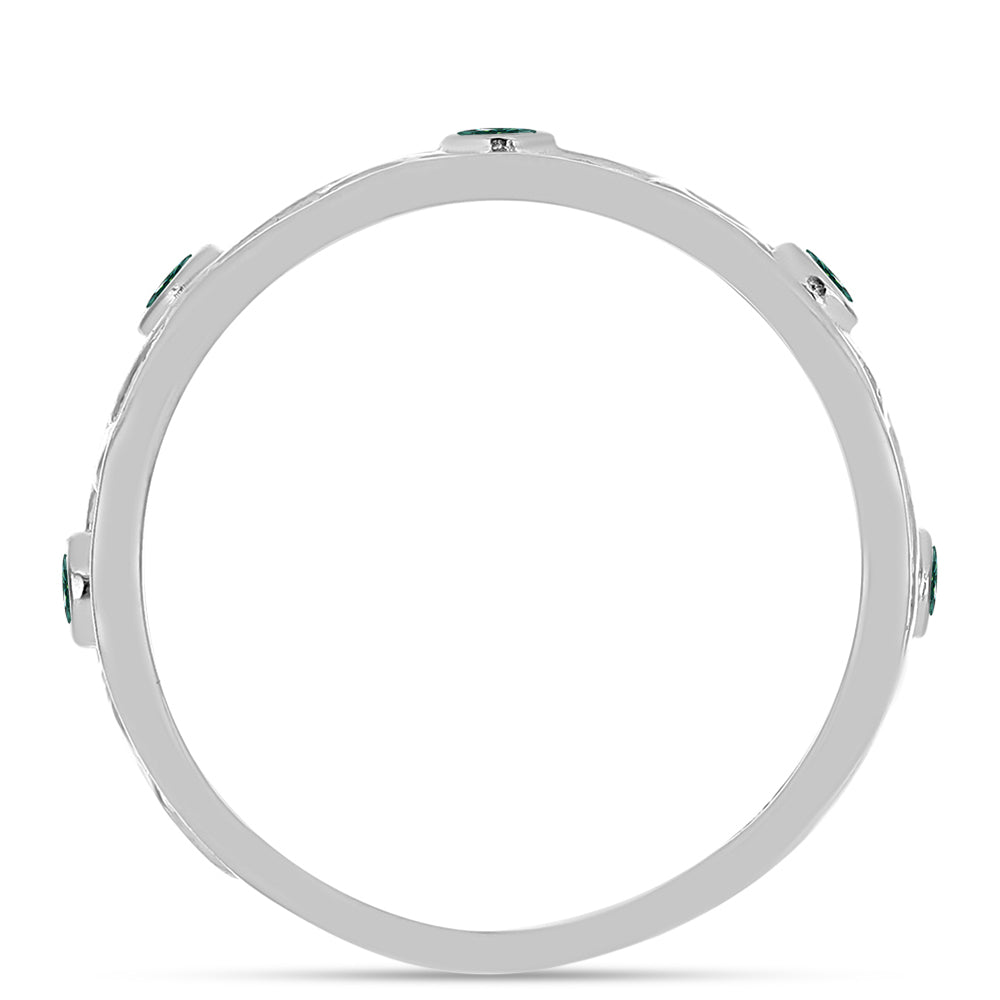 Silberring mit grünlich-meerblauem Moissanit 2 