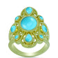 Goldplattierter Silberring mit Dornröschen Türkis