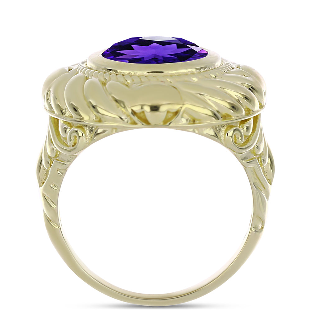 Goldplattierter Silberring mit marokkanischem Amethyst 2 