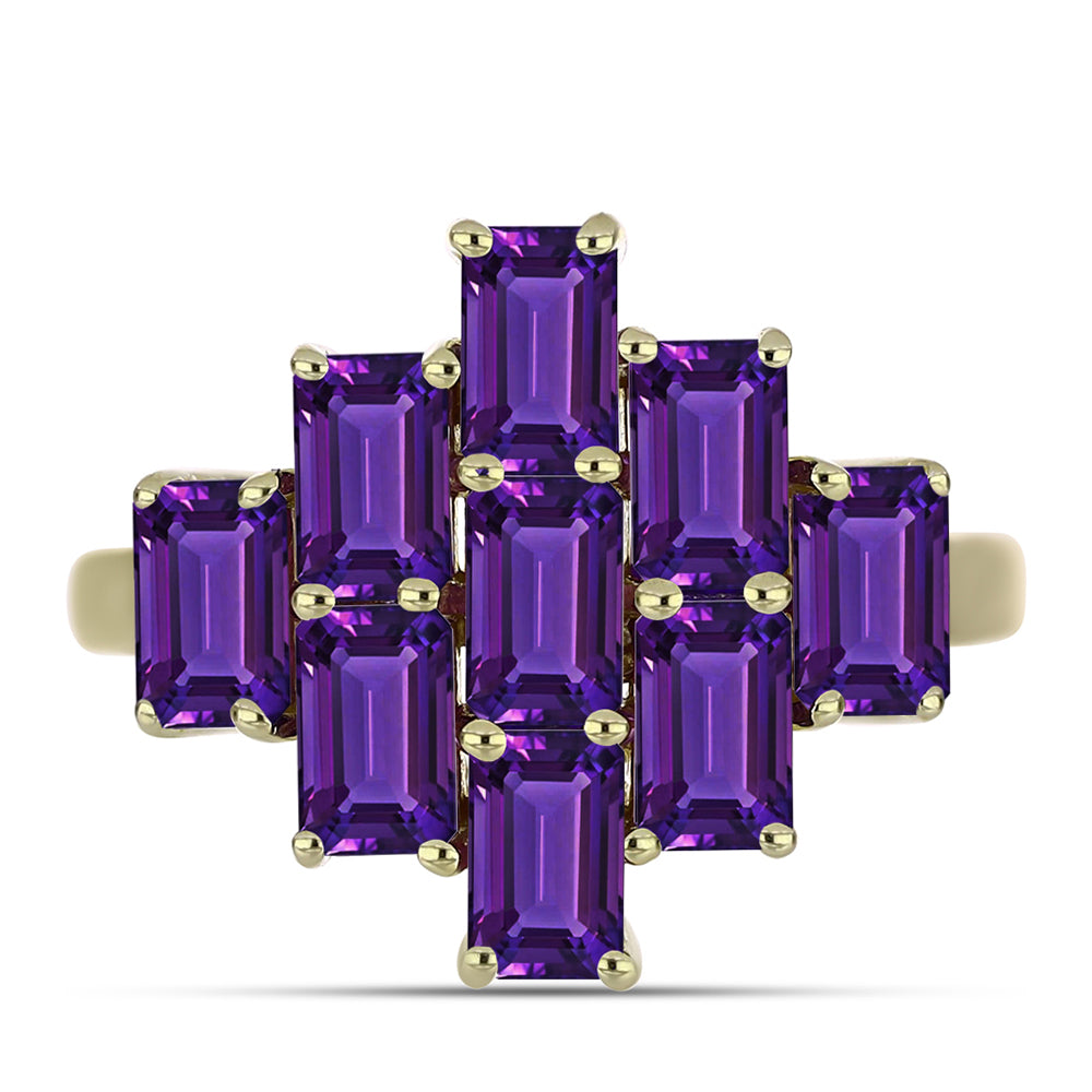 Goldplattierter Silberring mit marokkanischem Amethyst 1 
