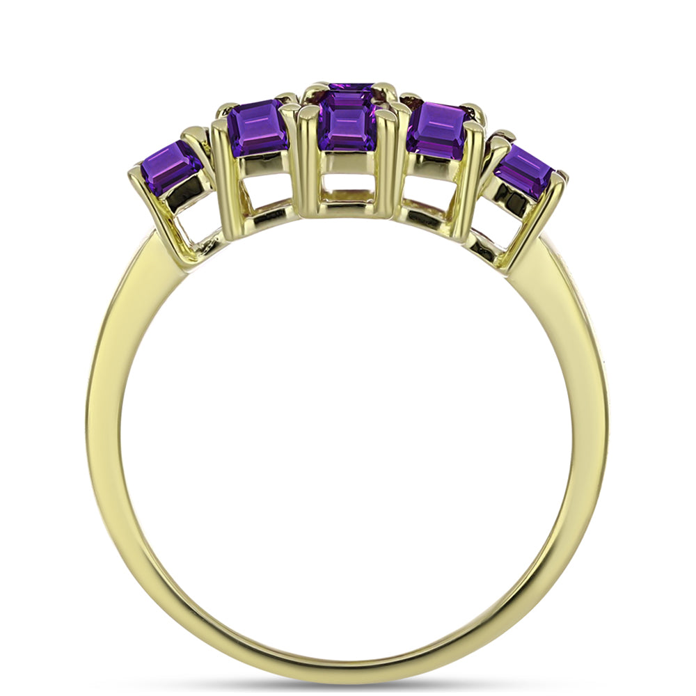 Goldplattierter Silberring mit marokkanischem Amethyst 2 