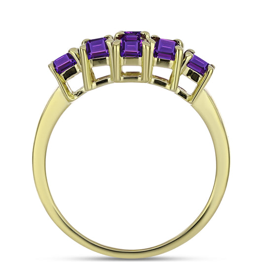 Goldplattierter Silberring mit marokkanischem Amethyst