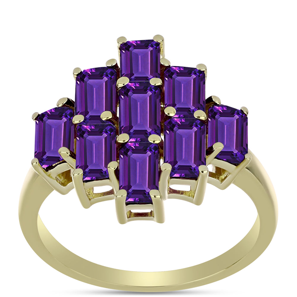Goldplattierter Silberring mit marokkanischem Amethyst 3 