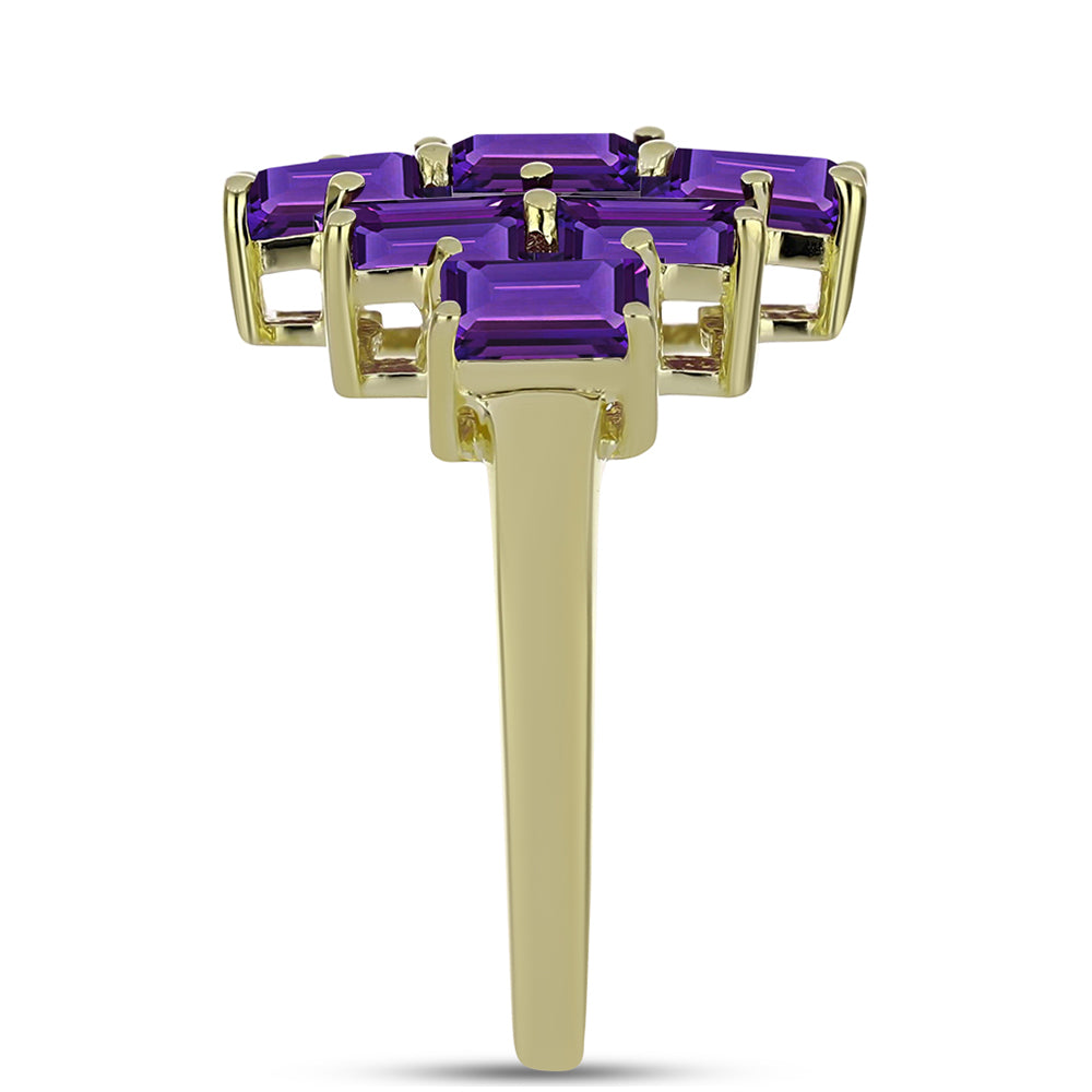 Goldplattierter Silberring mit marokkanischem Amethyst