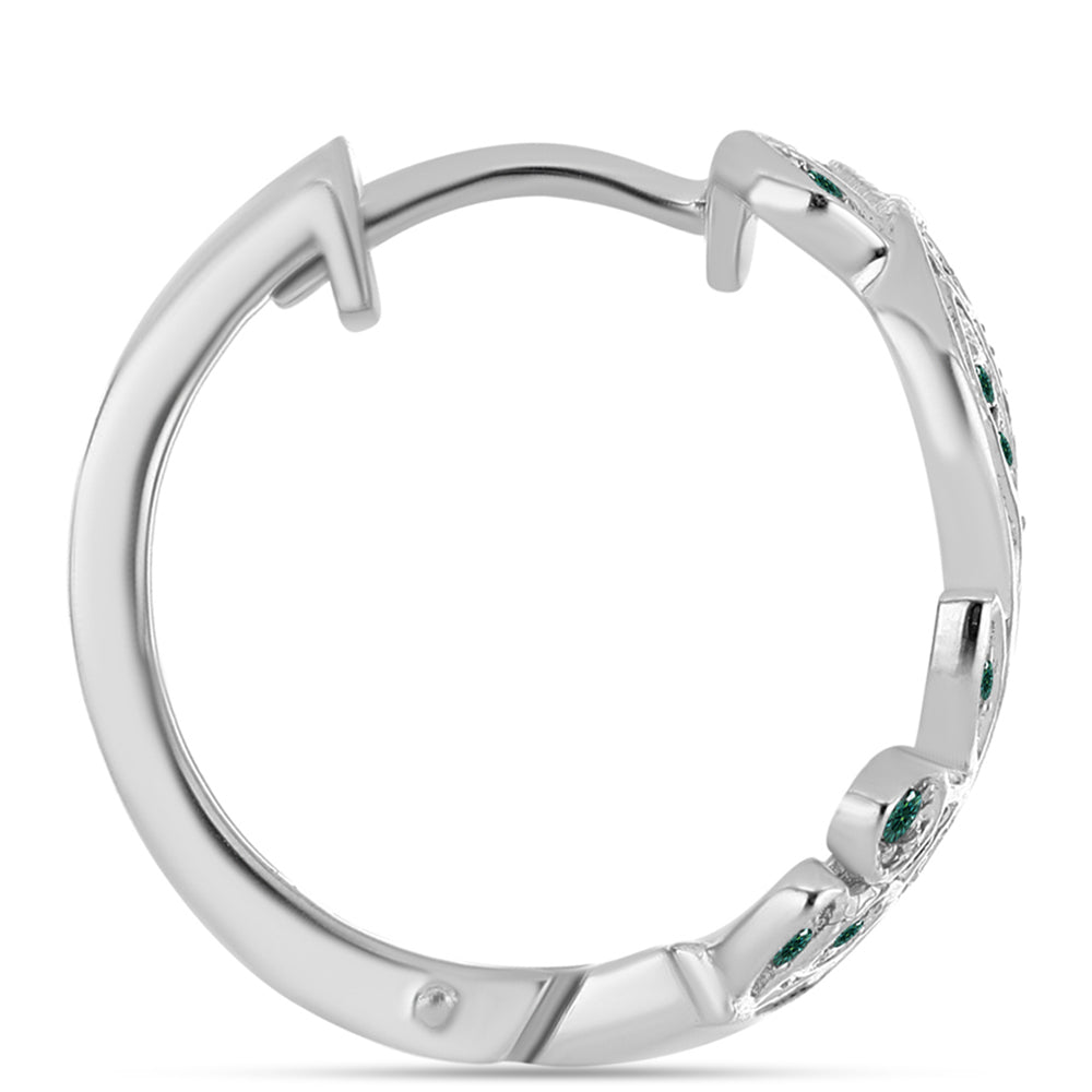 Silberohrringe mit grünlich-meerblauem Moissanit 2 