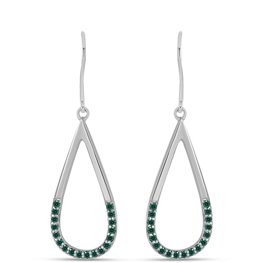 Silberohrringe mit grünlich-meerblauem Moissanit