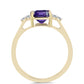 Goldplattierter Silberring mit marokkanischem Amethyst und weißem Topas
