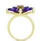 Goldplattierter Silberring mit marokkanischem Amethyst und Barton Granat