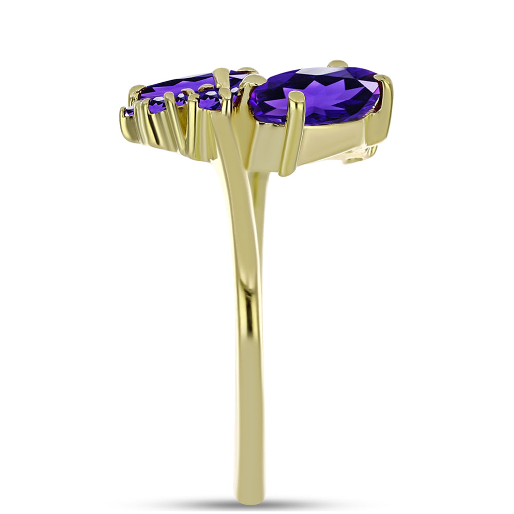 Goldplattierter Silberring mit marokkanischem Amethyst 4 