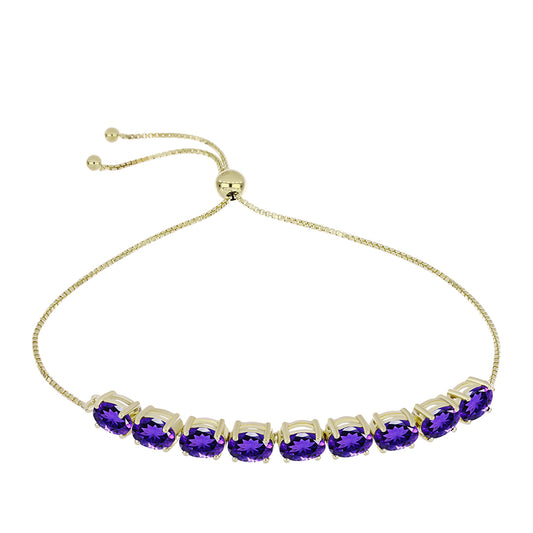 Goldplattiertes Silberarmband mit marokkanischem Amethyst