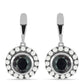 Silberohrringe mit Obsidian und weißer Süßwasserperle