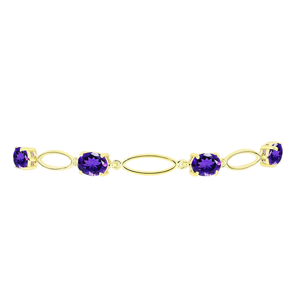 Goldplattiertes Silberarmband mit marokkanischem Amethyst