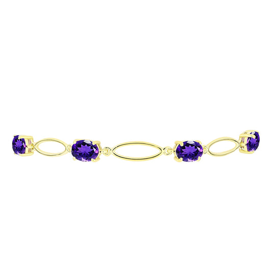 Goldplattiertes Silberarmband mit marokkanischem Amethyst