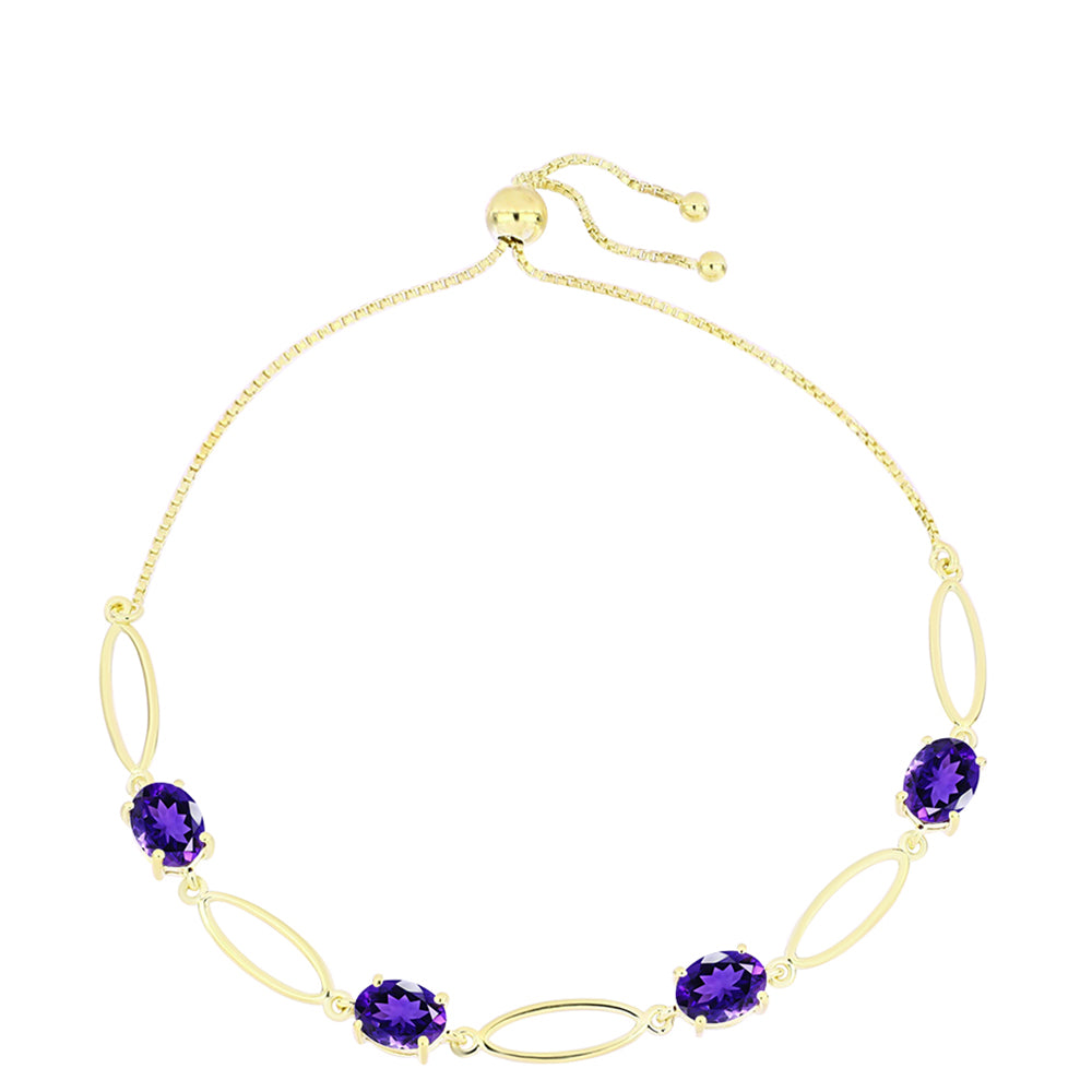 Goldplattiertes Silberarmband mit marokkanischem Amethyst 1 