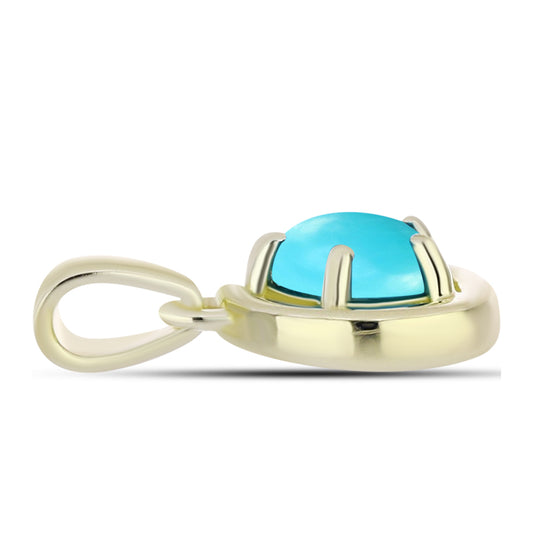 Goldplattierter Silberanhänger mit Dornröschen Türkis