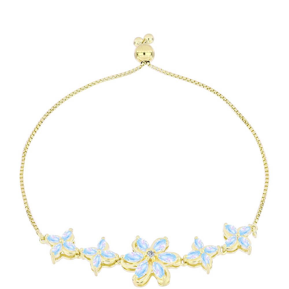 Goldplattiertes Silberarmband mit Regenbogenmondstein 1 