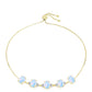 Goldplattiertes Silberarmband mit Regenbogenmondstein und weißem Topas