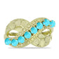 Goldplattierter Silberring mit Dornröschen Türkis