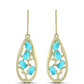 Goldplattierte Silberohrringe mit Dornröschen Türkis